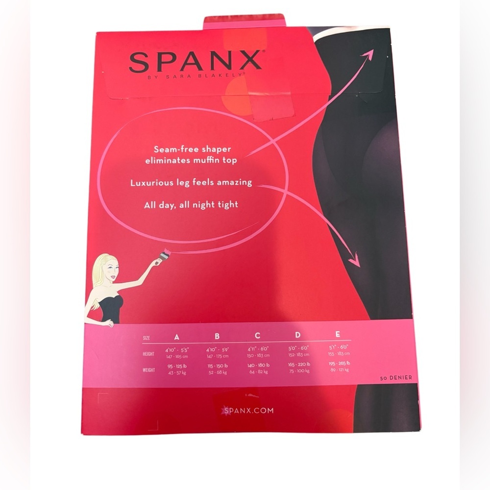 2 Pack SPANX Black Assets Tights Tights Size 6 /C /Large - Picture 3 of 7